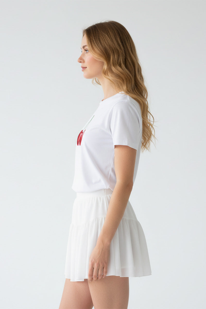 Classic Cherry Embroidered T-Shirt