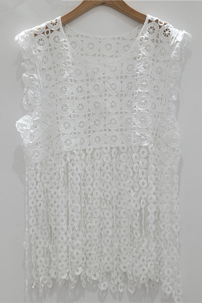 Intricate Sleeveless Crochet Top