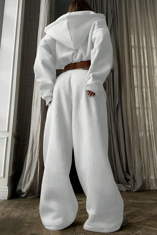 Cozy Cropped Hoodie and Sweatpants Set