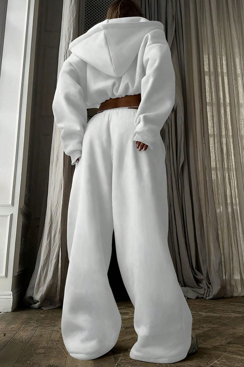 Cozy Cropped Hoodie and Sweatpants Set
