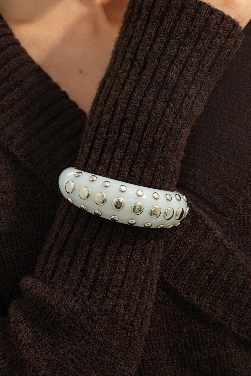 Studded Statement Bangle Bracelet