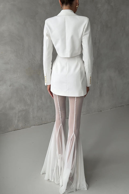 Elegant Sheer Flared Casual Pants