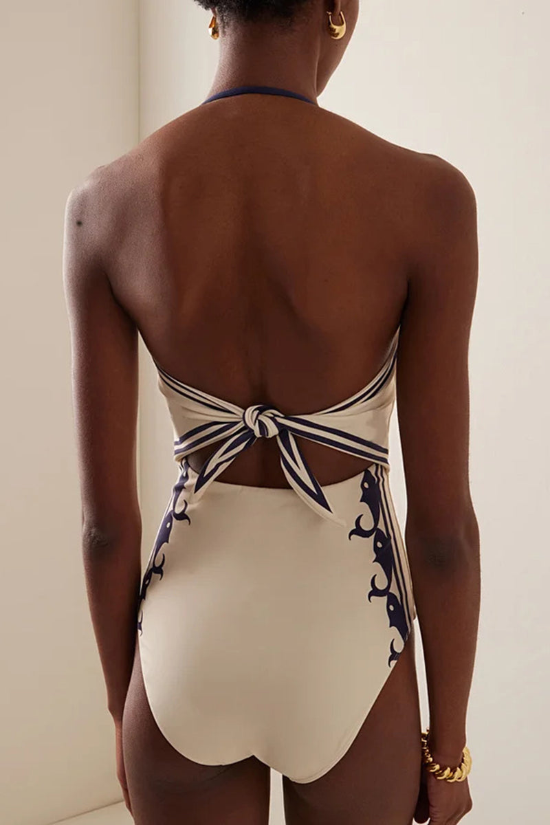 Elegant Halter One-Piece Swimsuit