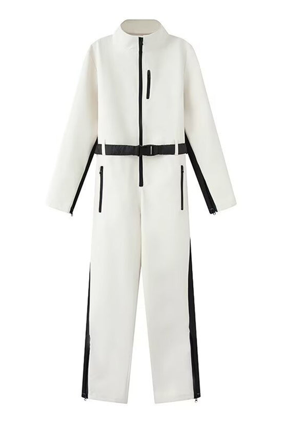 Sleek Belted Long Sleeve Jumpsuit