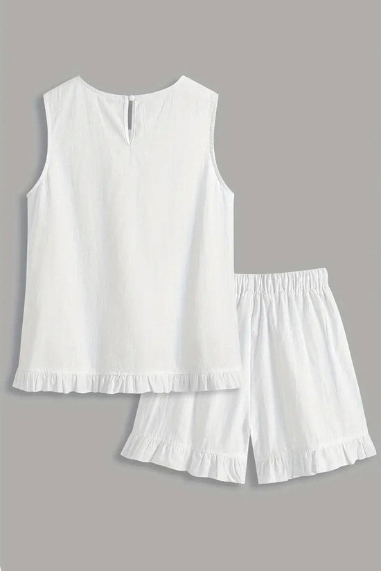 Sleeveless Ruffled Two-Piece Set