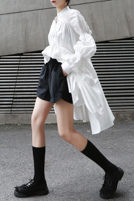 Ruched Long Sleeve Casual Dress