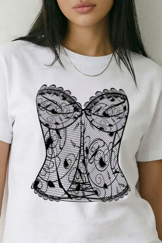 Corset Print Casual T-Shirt