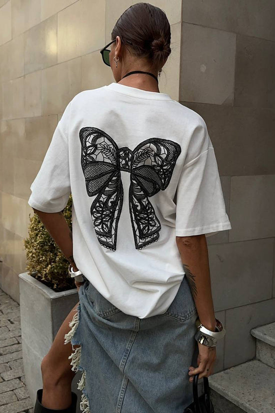 Bow Accent Short Sleeve T-Shirt