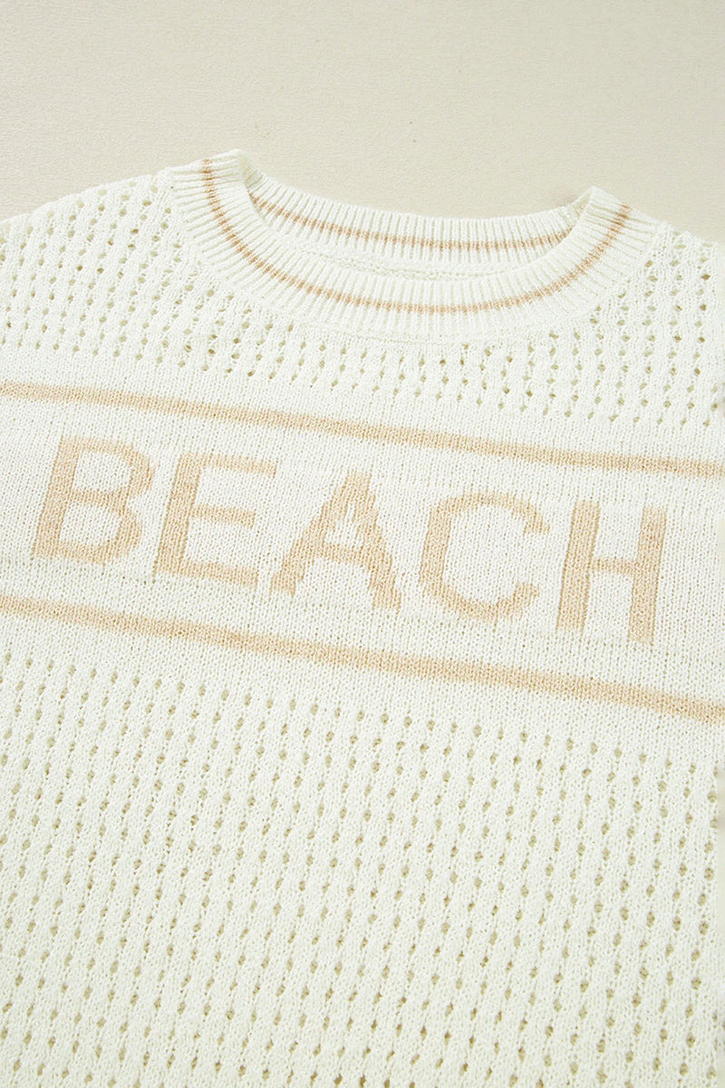 Hollow Out Knitted Dolman Sweater