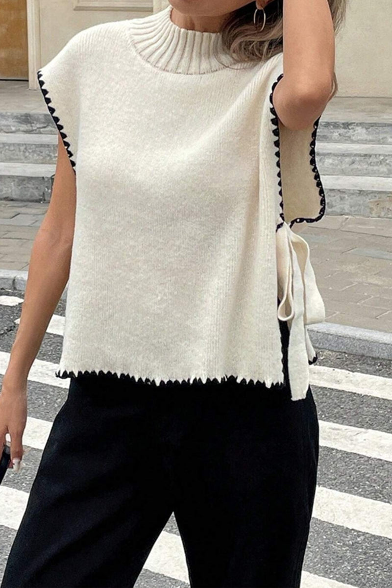 Chic Sleeveless Sweater Vest with Side Tie