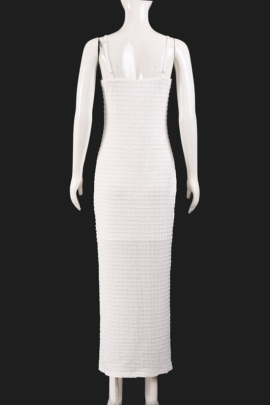 Textured Sleeveless Maxi Bodycon Dress
