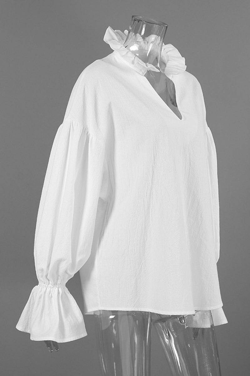 Chic V-Neck Puff Sleeve Blouse