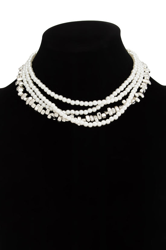 Layered Chain and Pearl Necklace