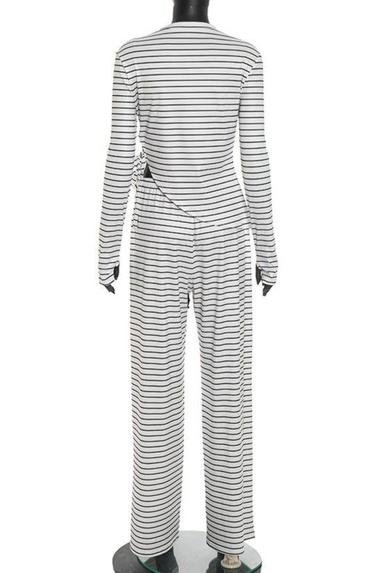 Striped Long Sleeve Pants Set