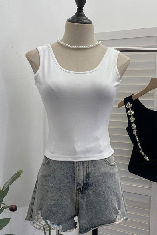 Floral Embellished Sleeveless Tank Top