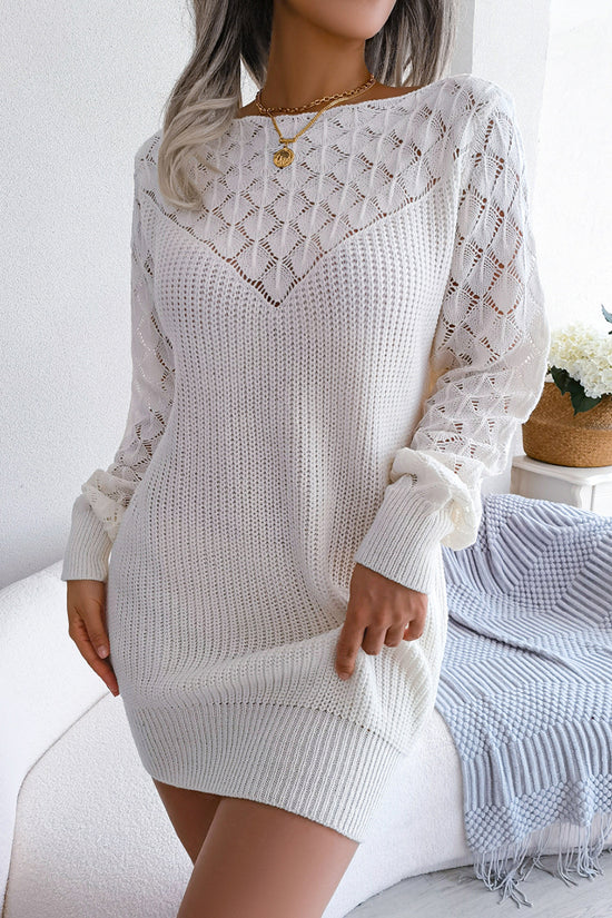 Geometric Knit Casual Sweater Dress