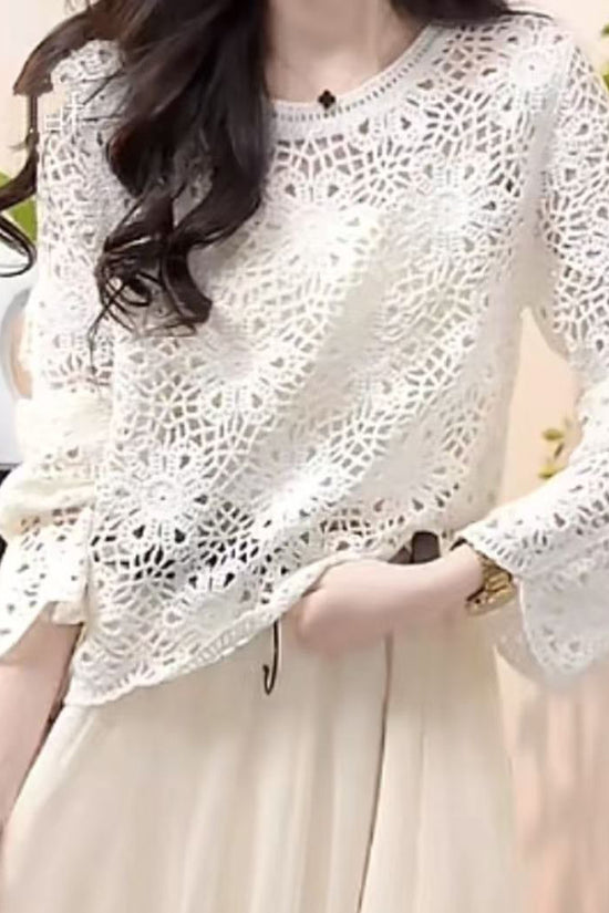 Crochet Lace Sleeve Sweater
