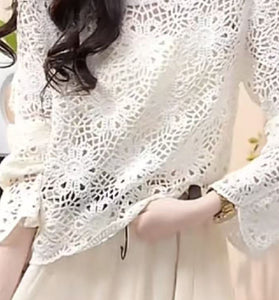 Crochet Lace Sleeve Sweater