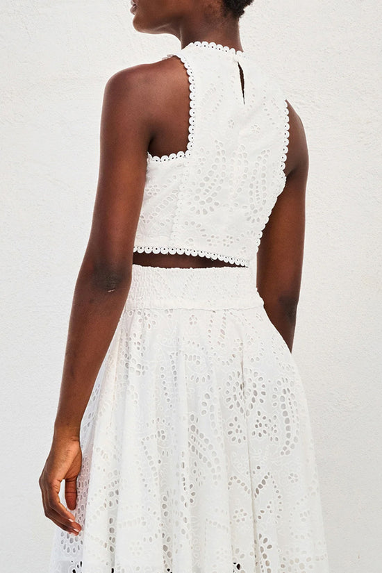 Elegant Patterned Two-Piece Skirt Set