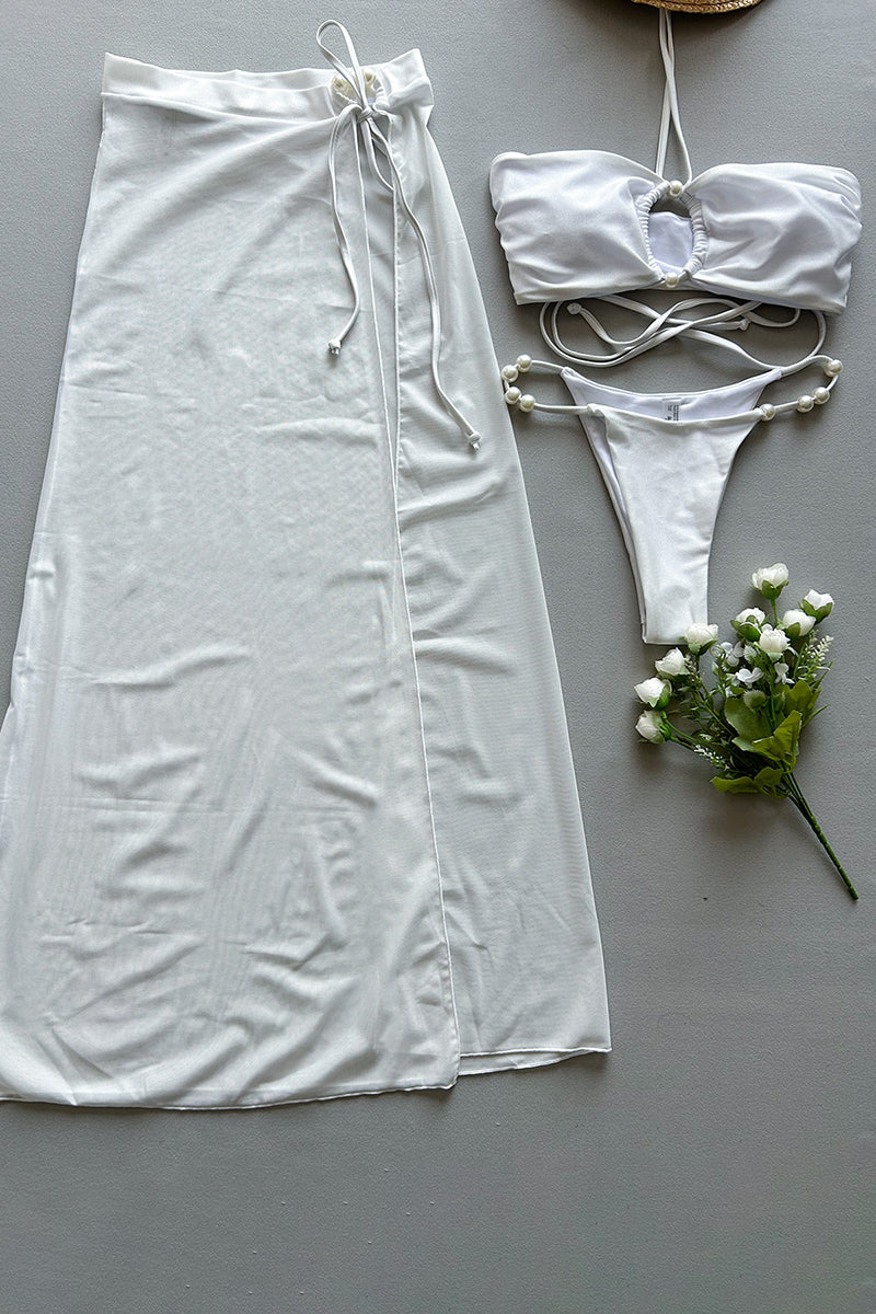 Elegant Two-Piece Bikini Set with Cover-Up