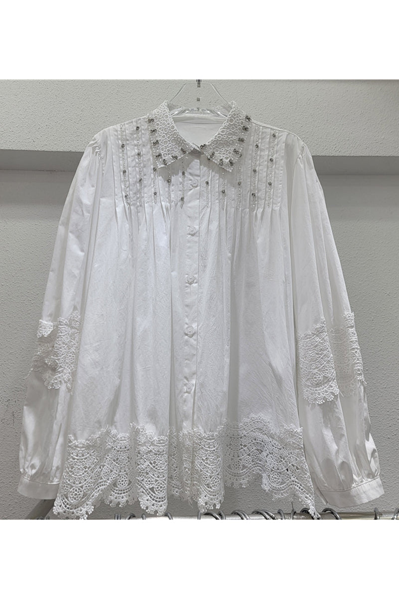Elegant Lace Detail Blouse