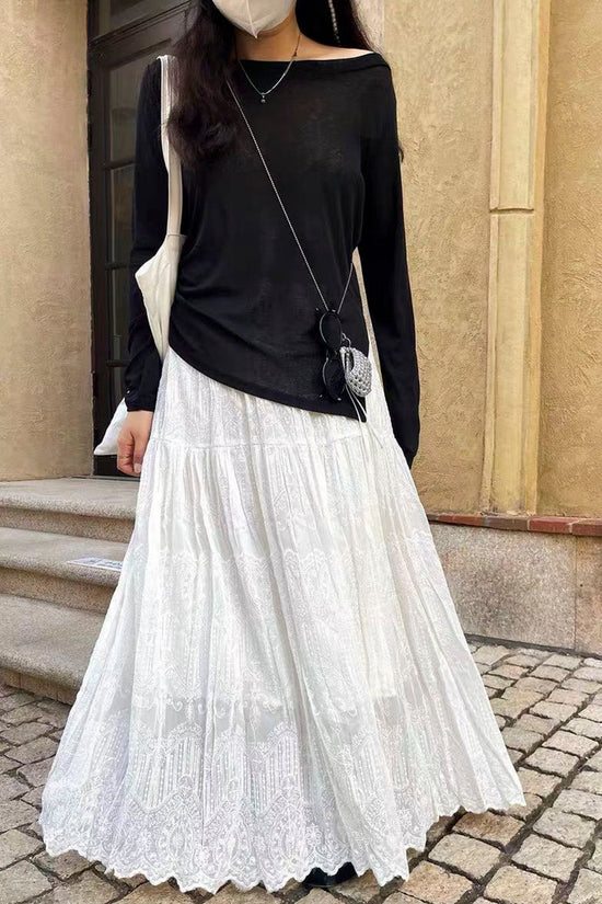 Elegant Patterned Midi Skirt