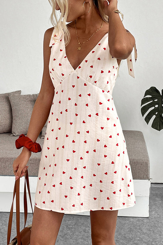 Heart Pattern Sleeveless Casual Dress