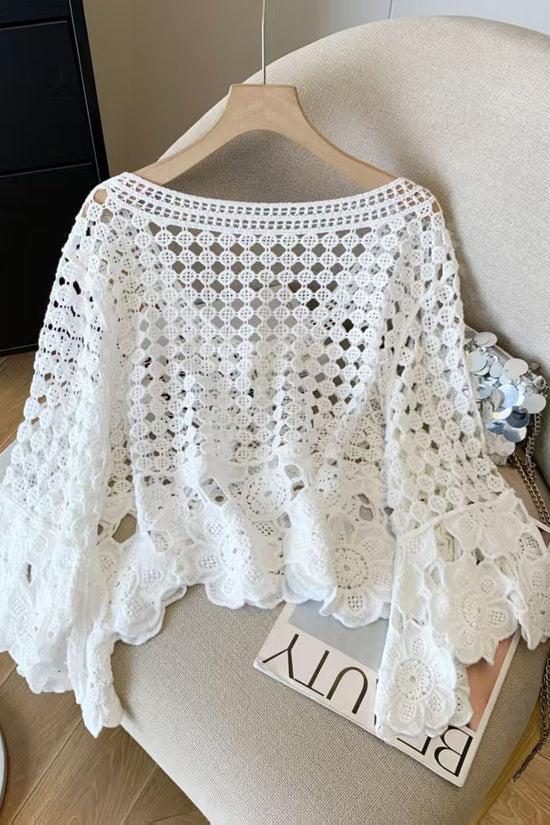 Crochet Open-Front Cardigan