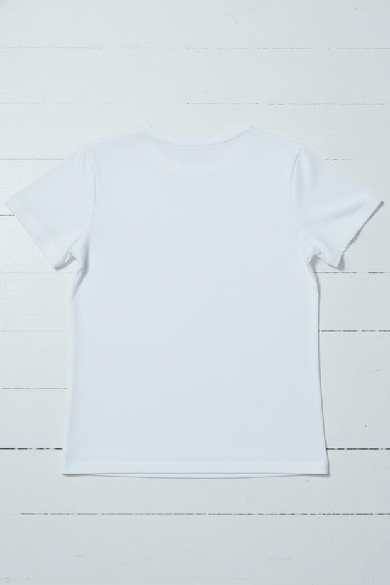 Silver Crystal Snowflake Embroidered T-Shirt