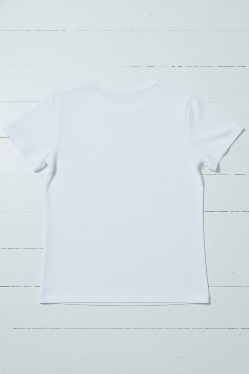 Silver Crystal Snowflake Embroidered T-Shirt