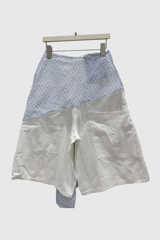 Denim Shorts with Polka Dot Detail