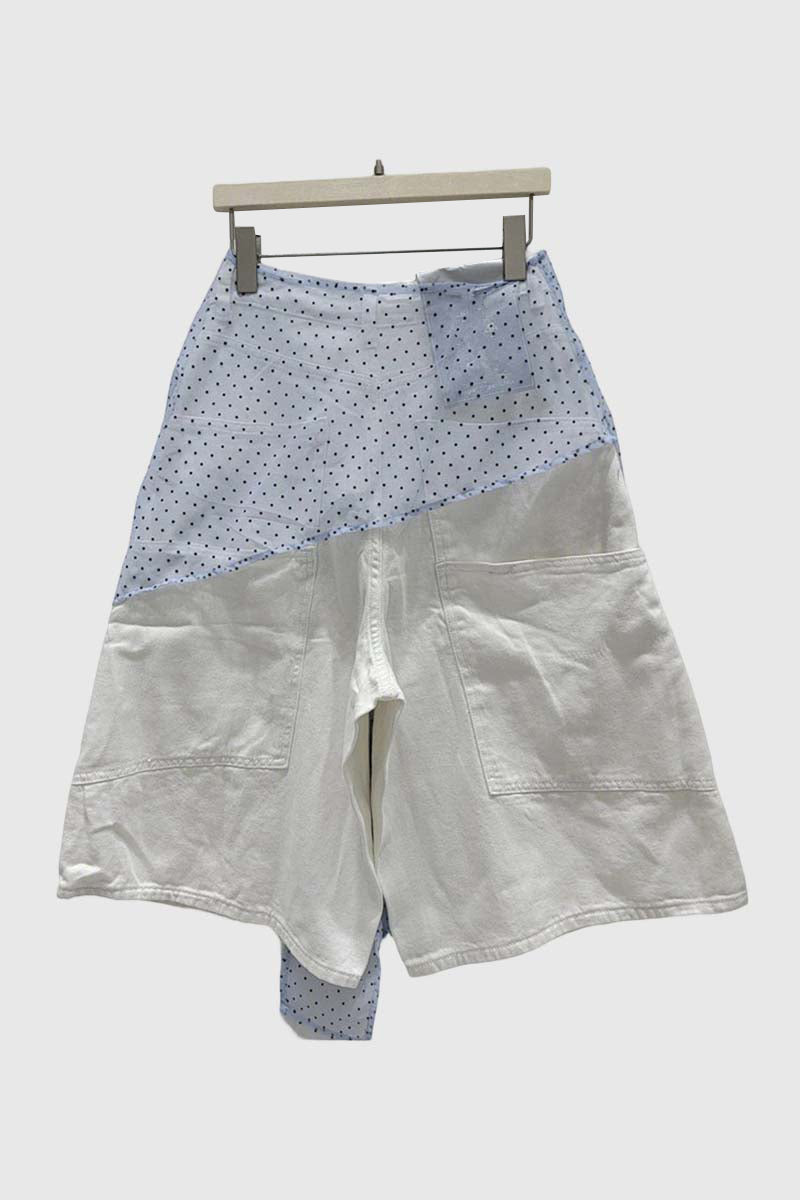 Denim Shorts with Polka Dot Detail