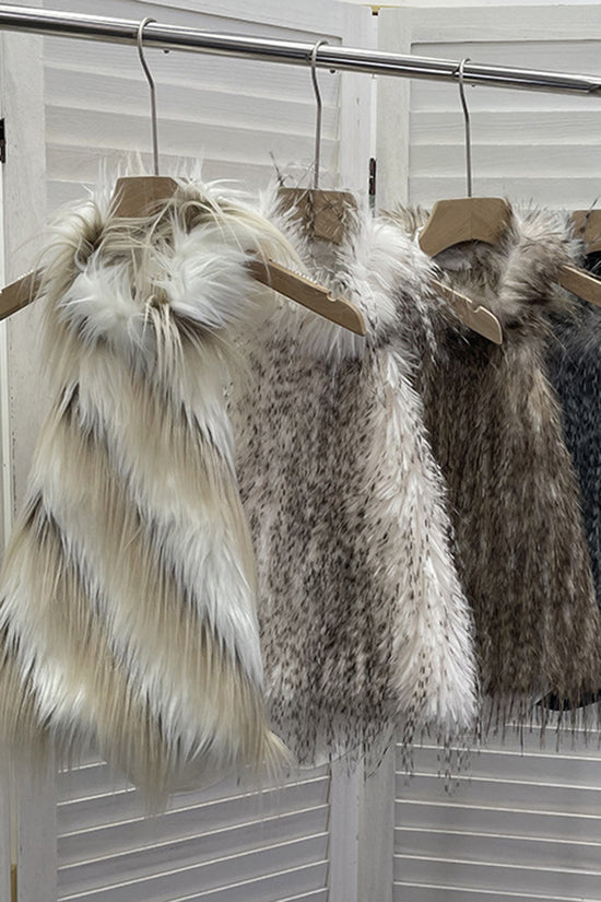 Faux Fur Sleeveless Halter Top