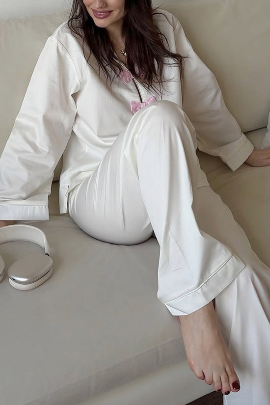 Elegant Bow-Tie Loungewear Set