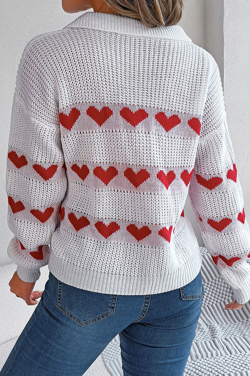 Heart Motif Knit Sweater