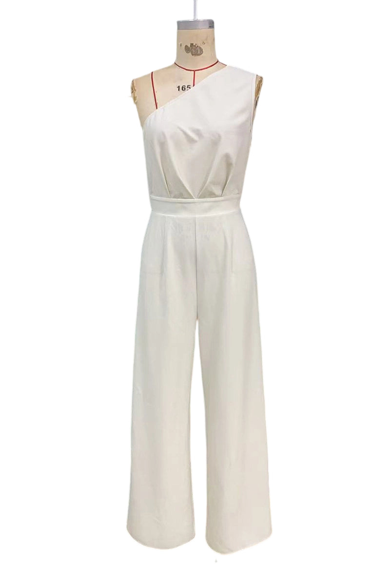 One-Shoulder Elegant Wide-Leg Jumpsuit