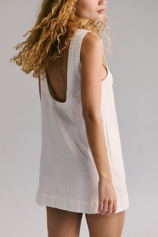 Open Back Sleeveless Denim Dress