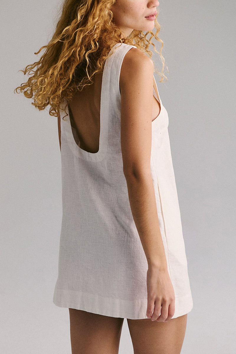 Open Back Sleeveless Denim Dress