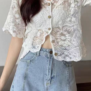 Elegant Floral Button-Up Blouse