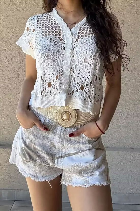 Crochet Button-Up Top