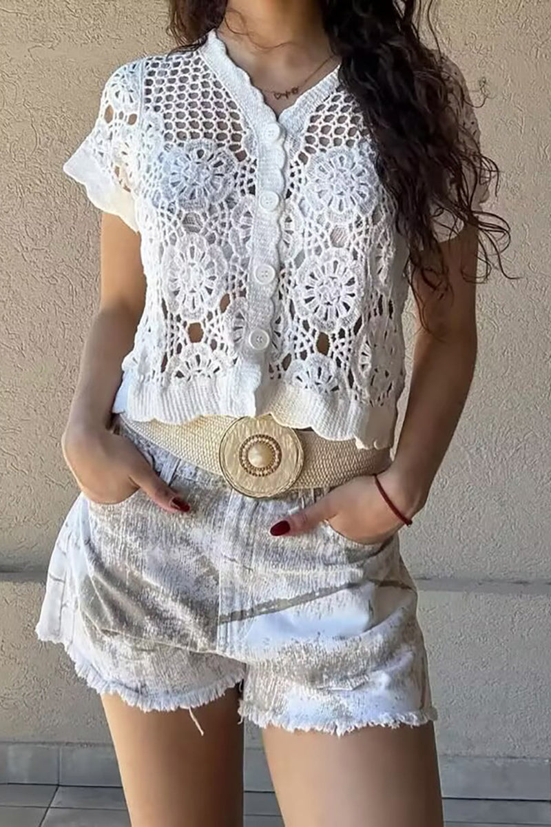 Crochet Button-Up Top