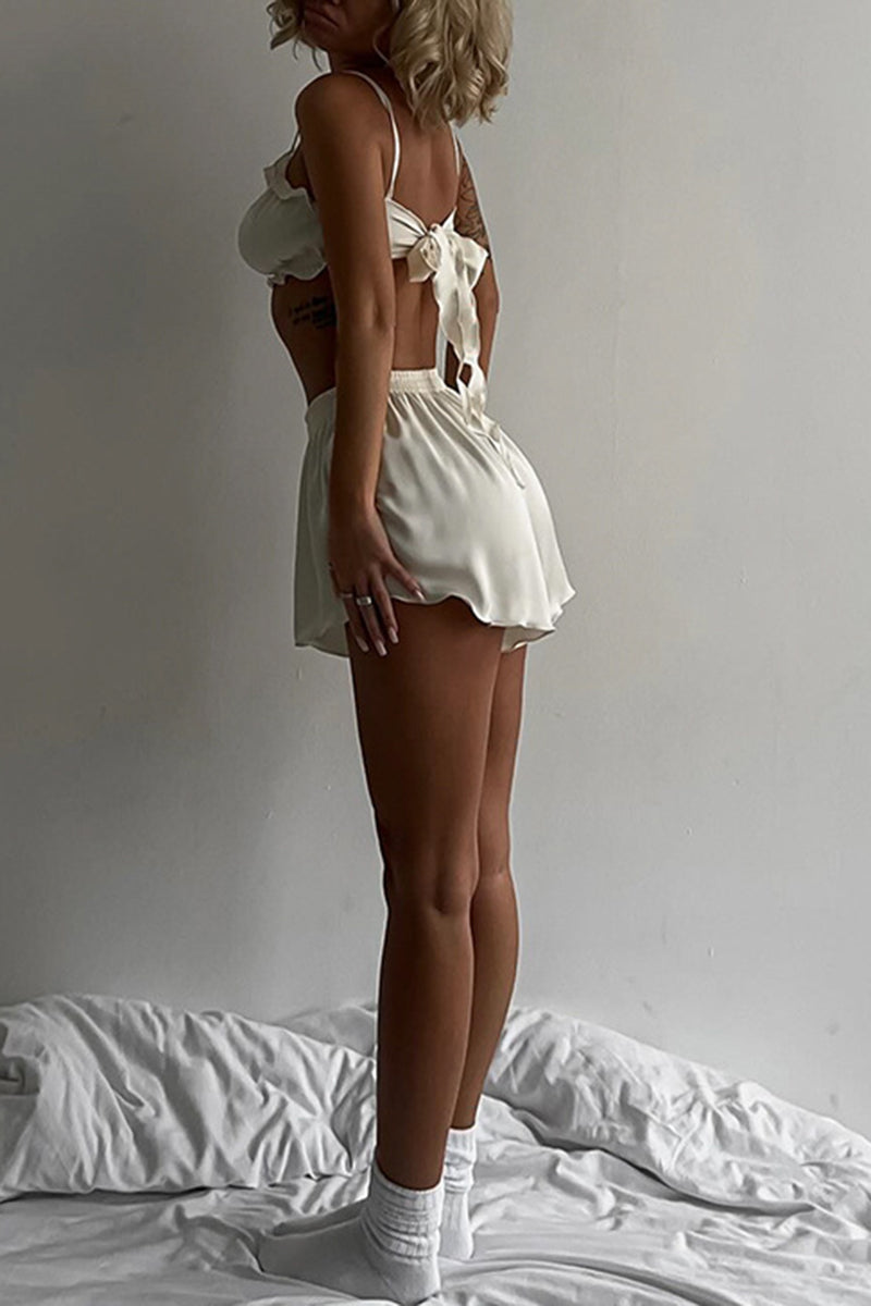 Chic Ruffle Bralette and Shorts Set