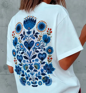 Floral Pattern Back T-Shirt