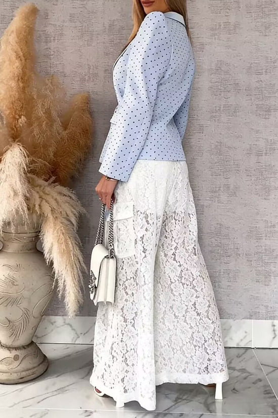 Elegant Lace Wide-Leg Casual Pants