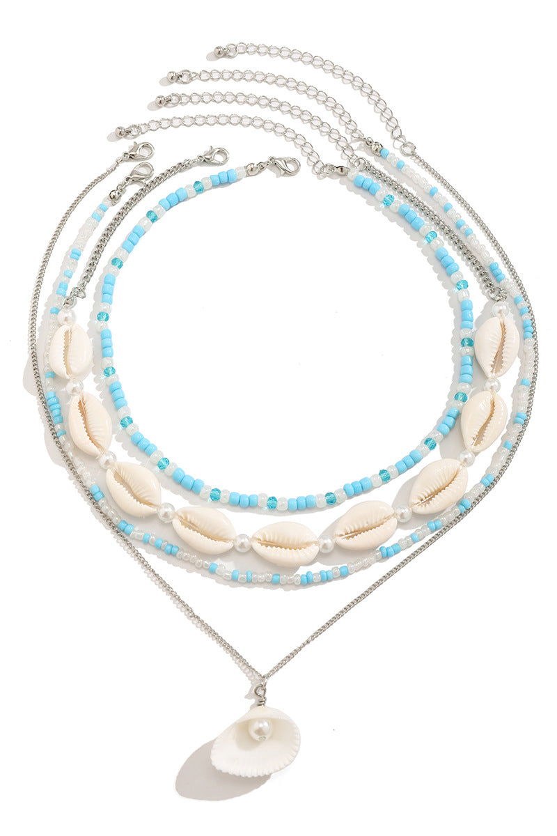 Elegant Layered Pearl Charm Necklace