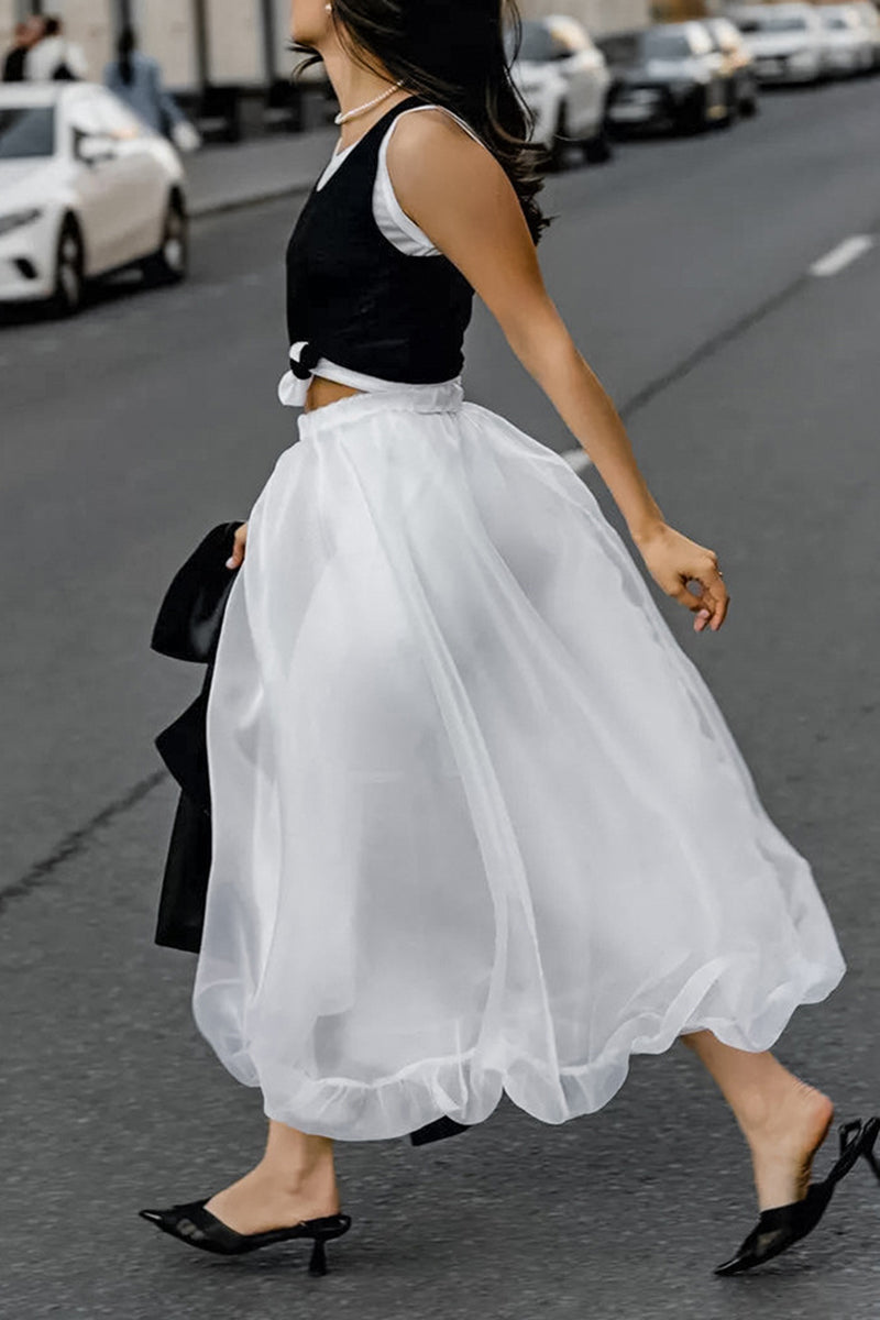 Elegant Flowing Midi Skirt