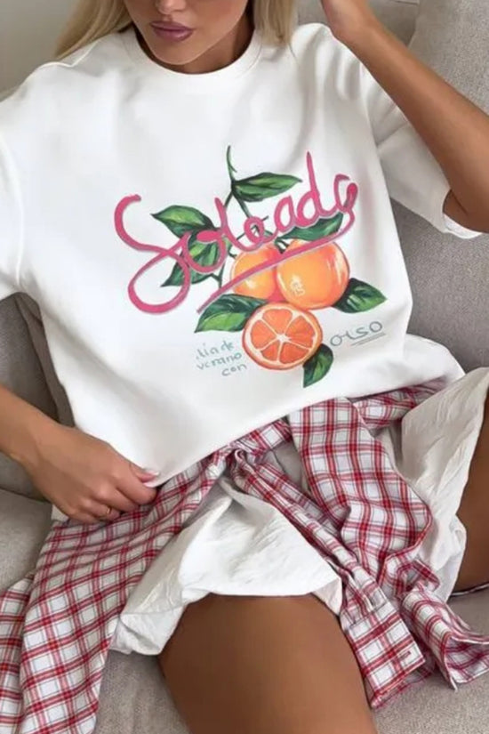 Graphic Fruit Print T-Shirt
