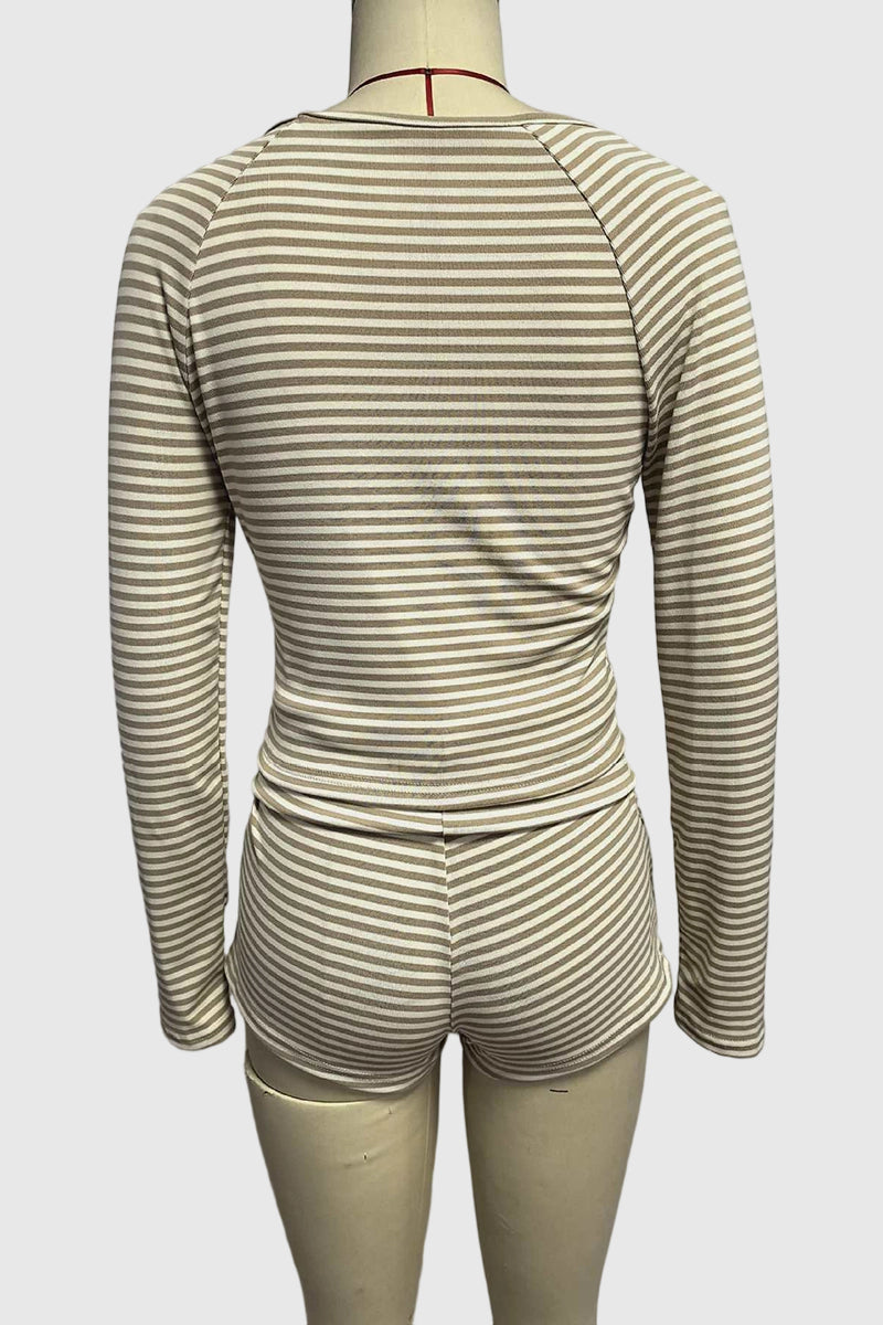 Striped Long Sleeve and Short Set