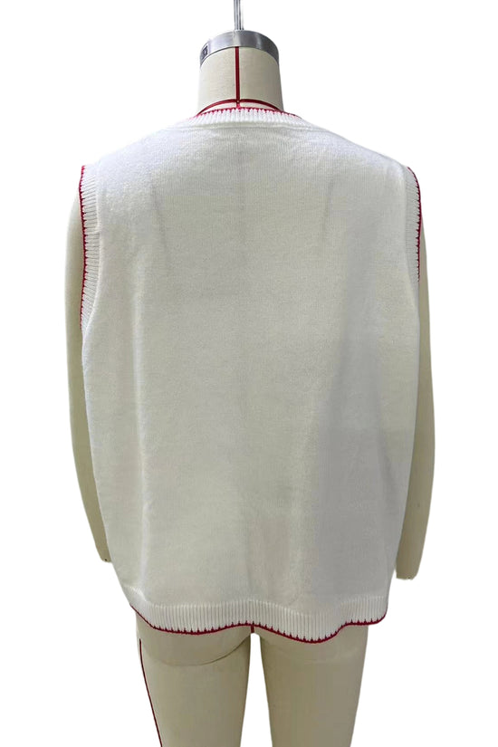 Crab Knit Sleeveless Sweater Vest