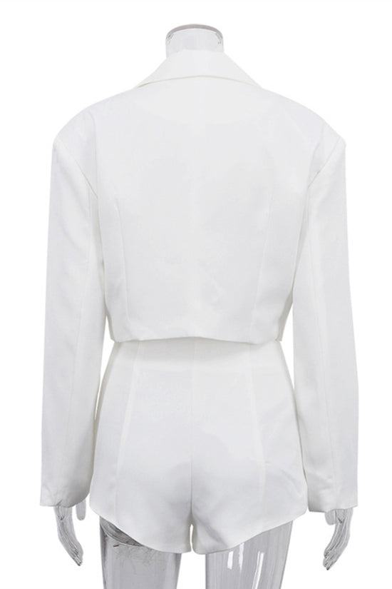 Cropped Blazer and Shorts Set
